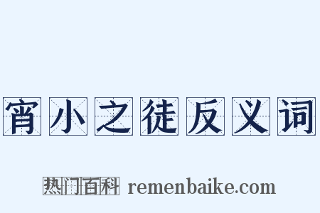宵小之徒反义词是什么意思的图片